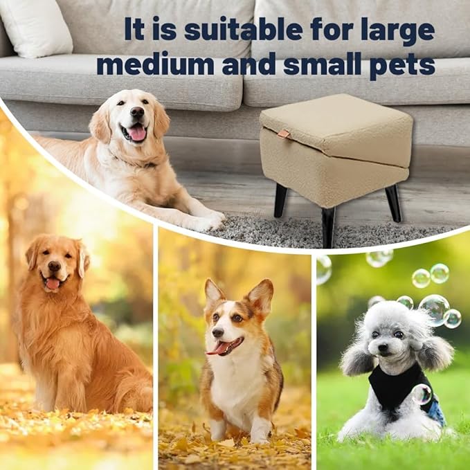 🐶 Give Your Pup Royal Access – Ramp + Ottoman Inside! 👑