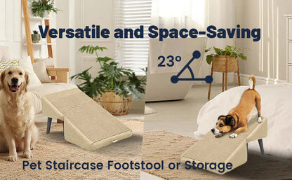 🐶 Give Your Pup Royal Access – Ramp + Ottoman Inside! 👑