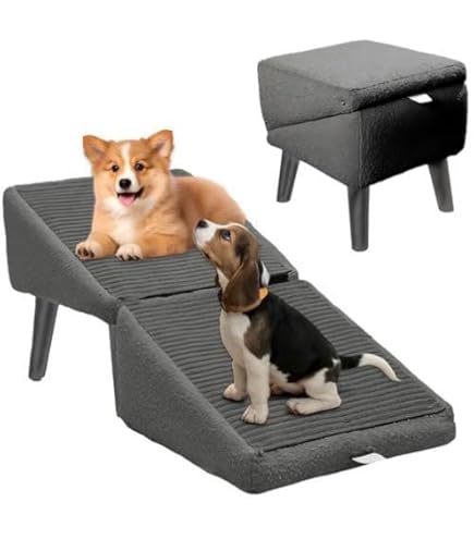 🐶 Give Your Pup Royal Access – Ramp + Ottoman Inside! 👑