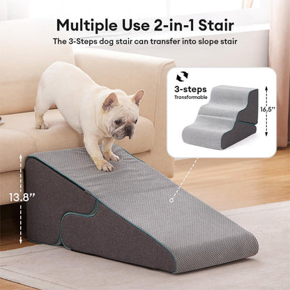 🐶 Convertible Dog Stairs with Ramp – Portable & Foldable